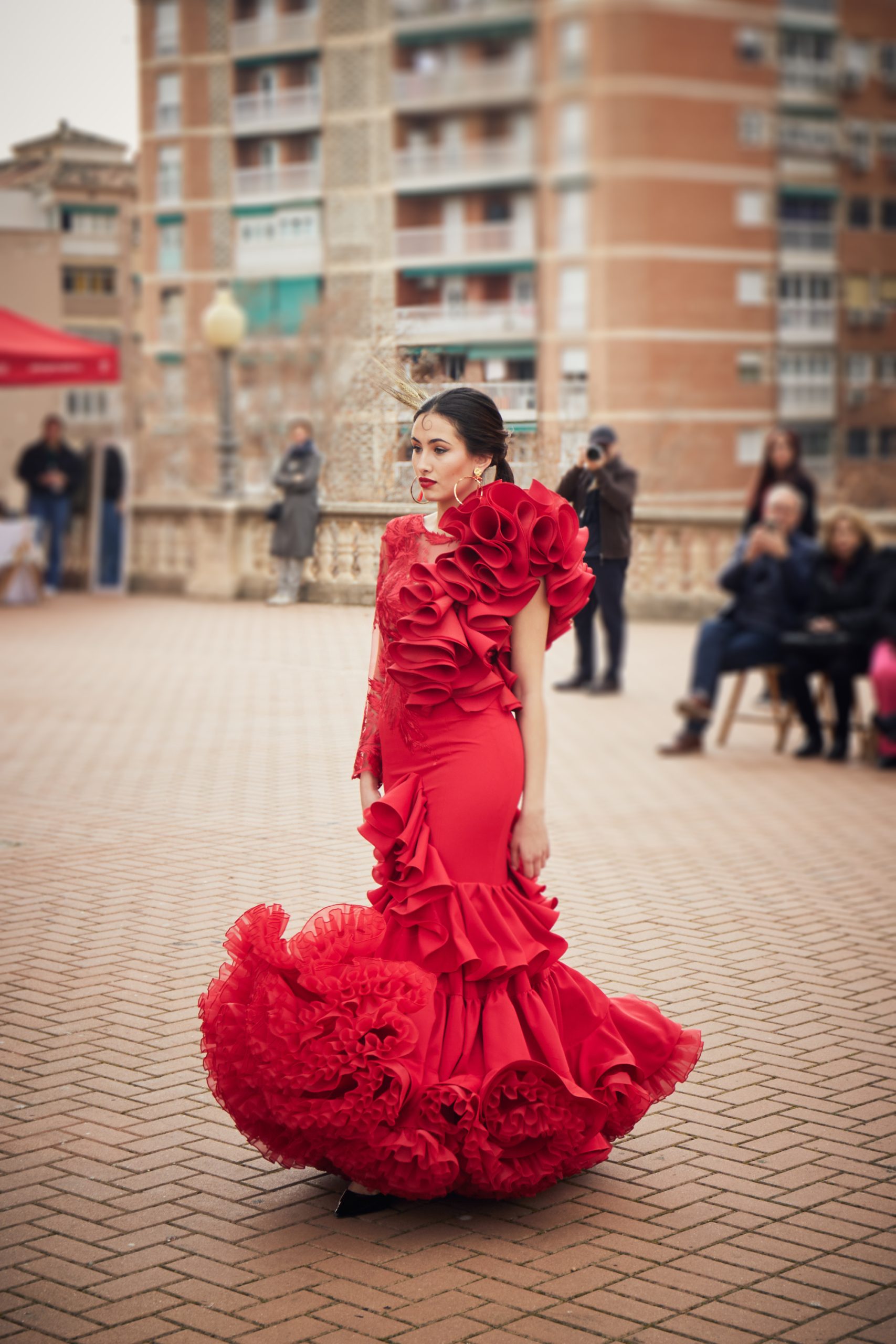 Intuición Mujer joven Tormento Vestido flamenca rojo encaje – Hita y Arcos 2023 cita previa 685531861